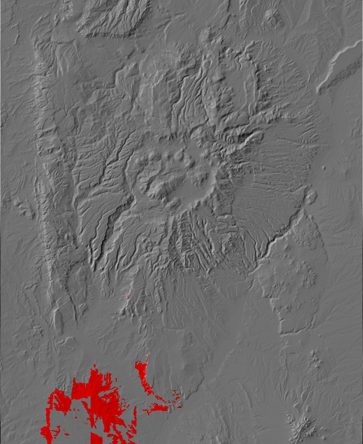 Digital relief map of Arroyo Ojito Formation exposures
        in the Jemez Mountains