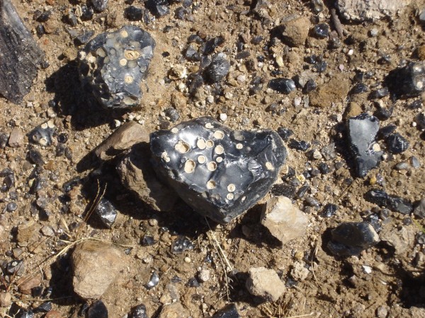 Obsidian boulder