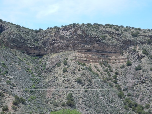 Ortiz Andesite
        flows on escarpment