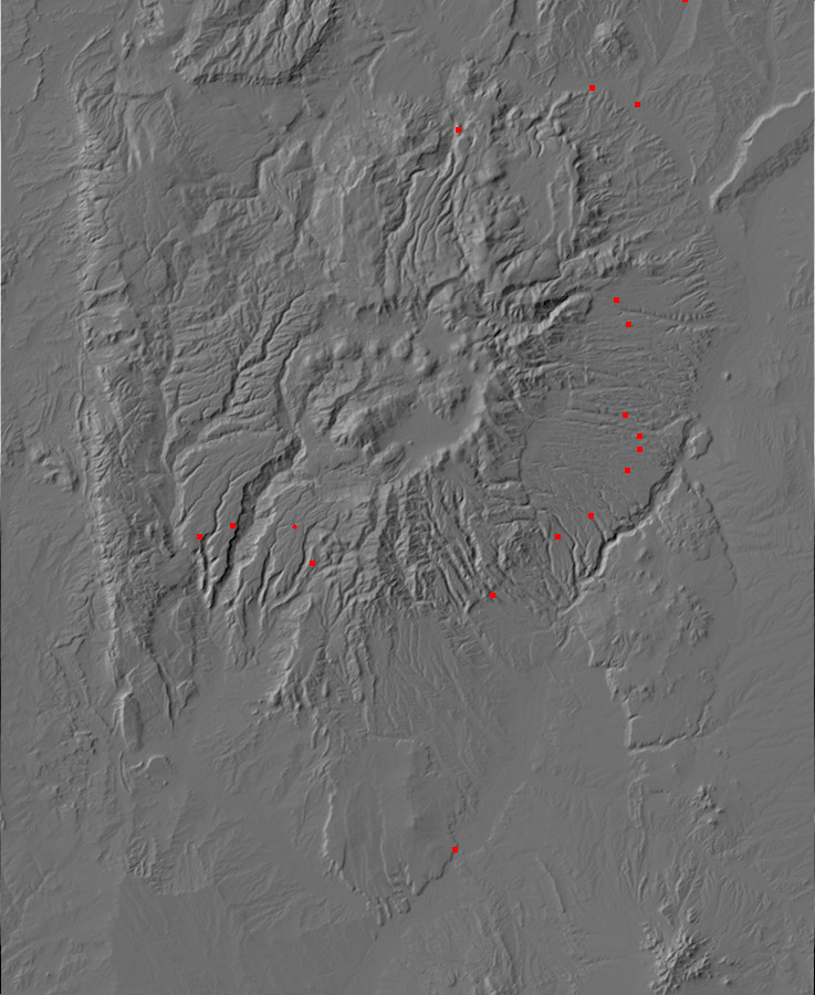 Map of prehistoric Jemez ruins
