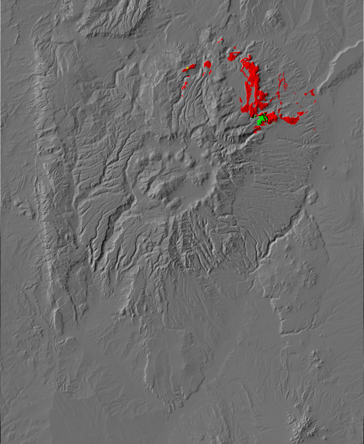 Digital relief map of Lobato Formation exposures in the
        Jemez Mountains