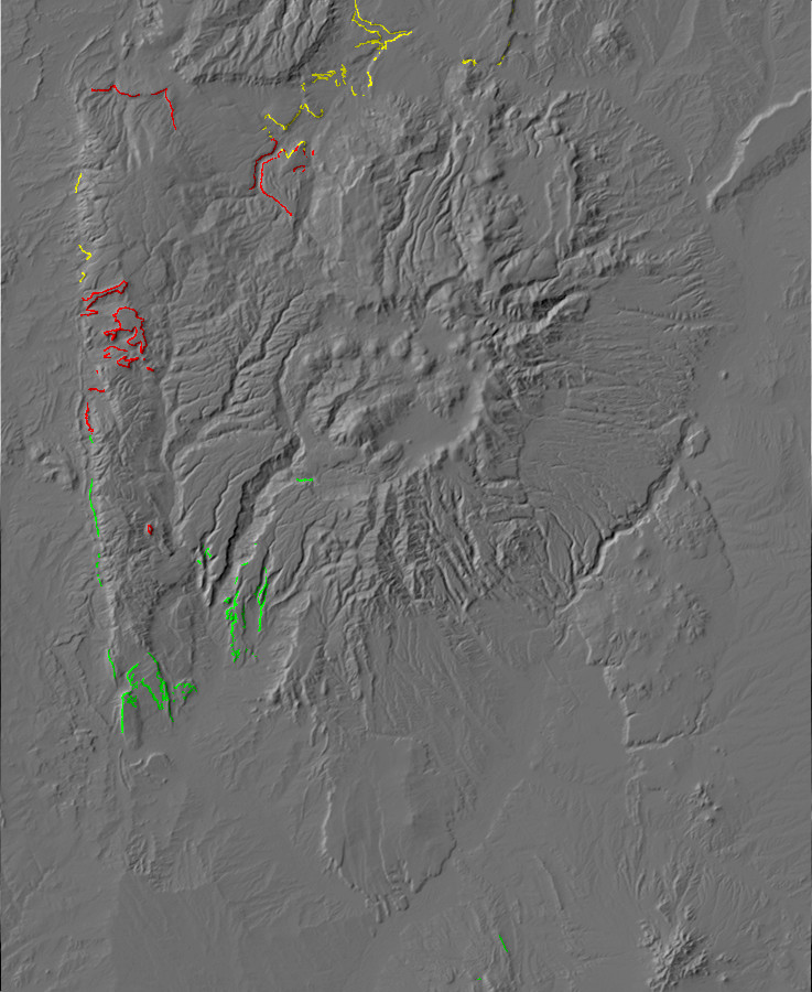 Digital relief map of Triassic exposures in the Jemez
        Mountains